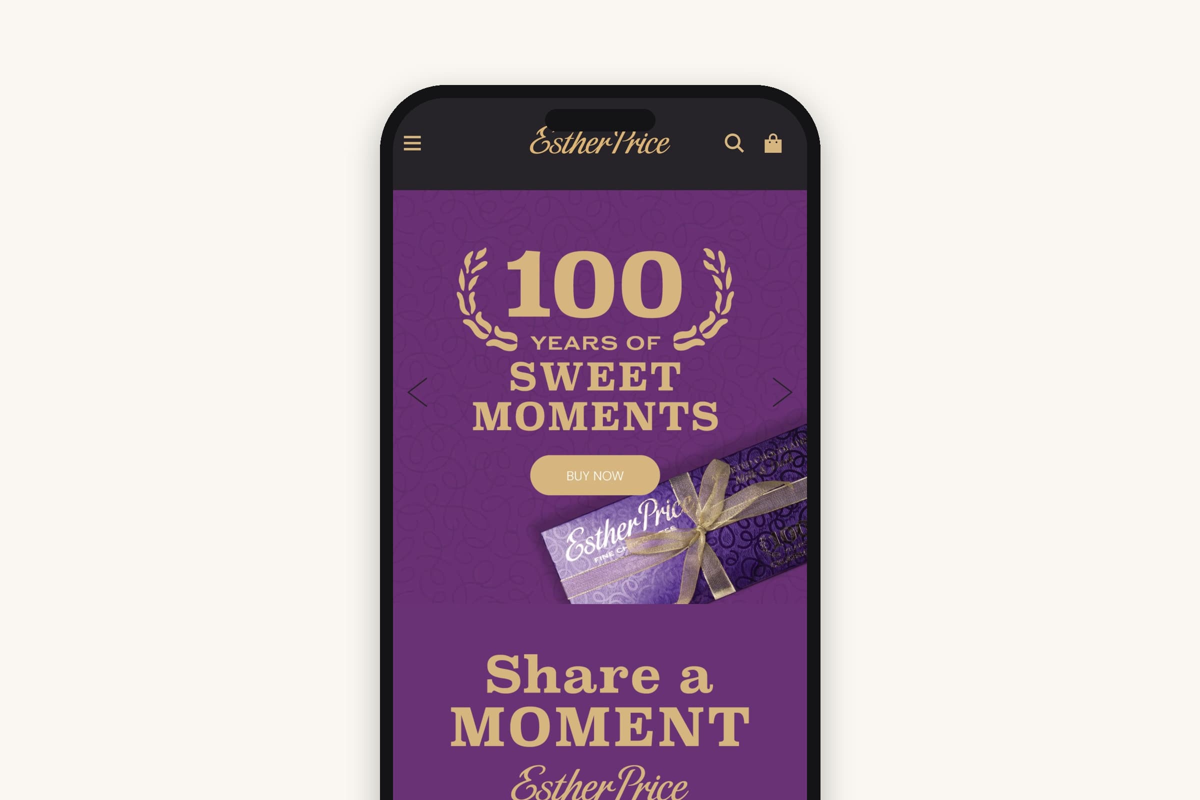 estherprice.com on a phone